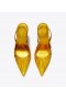  Zapatos de salón con tira trasera Tory Burch Runway para mujer, color dorado