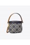 Bolso bandolera Tory Burch Mini T Monogram Canteen para mujer en azul marino