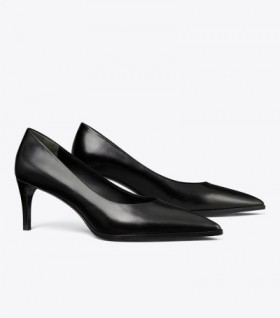  Zapatos de tacón medio con tacón de aguja de Tory Burch para mujer, color negro