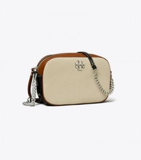  Bolsos para cámara de lona con bloques de color Mcgraw de Tory Burch para mujer en beige oscuro