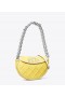  حقيبة Tory Burch Mini Fleming النسائية ذات الحواف الناعمة اللامعة باللون الأبيض الليموني