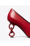  حذاء Tory Burch Chain Pump بكعب عالٍ باللون الأحمر للنساء
