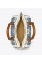  حقيبة كروس بودي نسائية من Tory Burch Petite T Monogram Denim Barrel باللون الأزرق