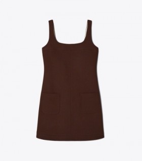  Dámské dvoulícní vlněné minišaty Tory Burch bílé