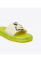 Kvinders Tory Burch Rabbit Bubble Jelly Slides Green Light Cream