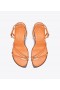  Dame Tory Burch Split Mignon Strappy Heeled Sandal Heels Orange Rose Gold