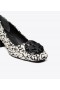  Dame Tory Burch Woven Double T pumpehæle Sort Hvid Sort
