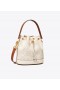  Kvinders Tory Burch T Monogram Perforerede Bucket Bags Hvid
