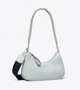  Dame Tory Burch Small 151 Mercer læder Halvmåne Crossbody tasker Sort