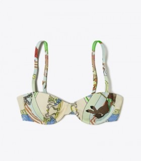  Kvinders Tory Burch-trykt bøjle-bikinioverdele Mint