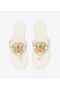  Dames Tory Burch Metal Miller Soft Sandalen Crème Goud