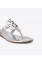  Dames Tory Burch Miller Metallic Sandalen Zilver