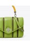  Tory Burch Mini Kira Bombé Stripe Top-handvat Crossbody Tassen voor dames Bruin
