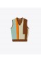  Dames Tory Burch Colorblock Sweater Vest Blauw Licht Turquoise / Crème
