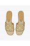  Dames Tory Burch T Monogram Espadrille Slides Bruin