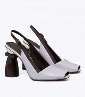  Dames Tory Burch Marquetry Block Heels Beige