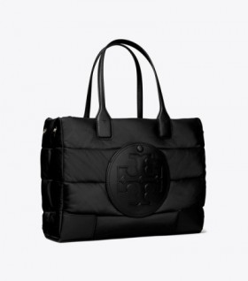  Dames Tory Burch Small Ella Puffer Tote Bags Zwart
