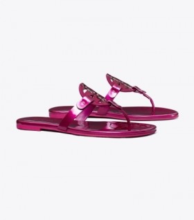 Dames Tory Burch Miller Soft Patent Leather Sandalen Roze
