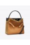  Naisten Tory Burch Lee Radziwill Pebbled Double Satchel Laukut musta