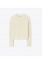 Naisten Tory Burch täysin muodikas Raglan Crewneck -neulepuserot, valkoinen