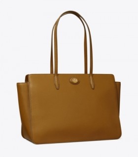  Naisten Tory Burch Robinson Pebbled Kangaskassit Ruskea