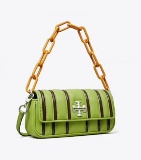  Naisten Tory Burch Pienet Kira Bombé Stripe Flap Olkalaukut Ruskea