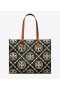  Sacs fourre-tout Tory Burch T Monogram en relief contrasté pour femme Noir