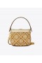  Sacs à bandoulière en raphia brodé Monogram T de Tory Burch pour femme Noir