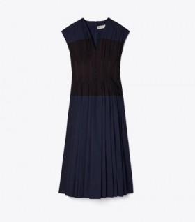  Robe Claire Mccardell en popeline de coton Tory Burch pour femme, bleu marine