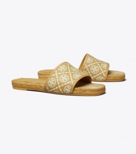  Espadrilles à enfiler Tory Burch T Monogram pour femme, marron