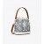  Sacs seau en denim Tory Burch T Monogram pour femme Bleu