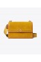  Tory Burch Kleine Umhängetasche Aus Wildleder Mit T-Monogramm-Prägung Für Damen Schwarz