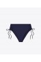  Tory Burch Damen Bikinihose mit hoher Taille und Cinch-Design in Marineblau