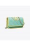  Tory Burch Fleming Soft Patent Border Chain Wallet Mini-Taschen für Damen in Schwarz