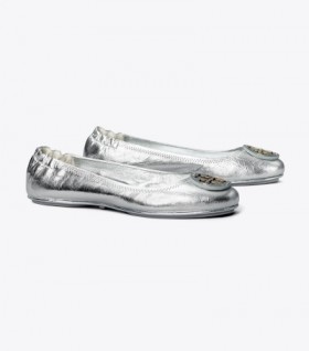  Tory Burch Minnie Reiseballerina für Damen in Silber