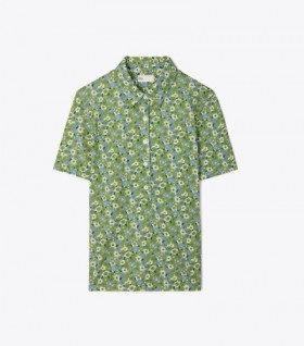  Bedrucktes Performance-Poloshirt von Tory Burch für Damen Grün