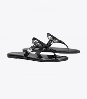  Tory Burch Damen Sandalen Miller aus weichem Lackleder Schwarz
