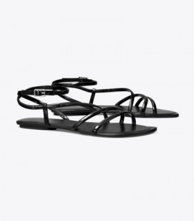  Tory Burch Damen Split Mignon Sandalen mit mehreren Riemen in Schwarz