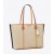  Tory Burch Perry Canvas Tote Bag mit drei Fächern für Damen in Beige Multicolor