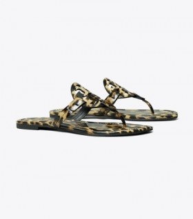  Γυναικείο πέδιλο Tory Burch Miller, εμπριμέ λουστρίνι σανδάλια μπεζ λεοπάρ