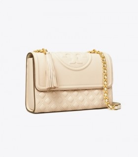  Γυναικείες τσάντες ώμου Tory Burch Fleming Convertible Cream