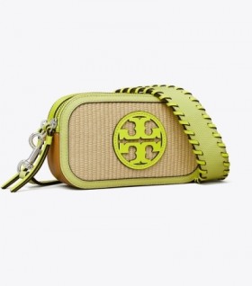 Γυναικείες τσάντες Tory Burch Mini Miller Raffia Crossbody Τσάντες Μπεζ Πολύχρωμες