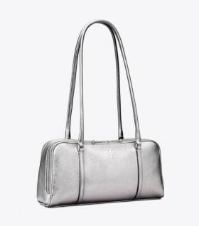  Γυναικείες τσάντες Tory Burch Small Metallic Marshmallow Satchel Bags Γκρι